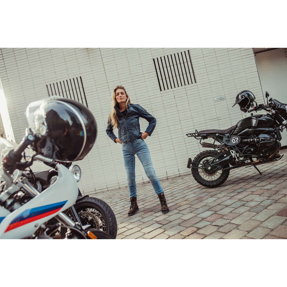 Rev'it CORAL Ladies Blue Leather Motorcycle Jacket