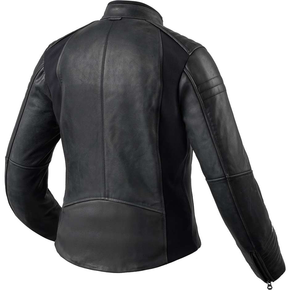 Rev'it CORAL Veste de moto en cuir noir pour femme