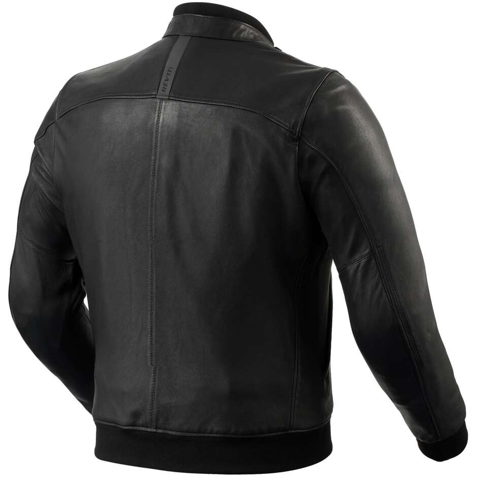 Rev'it Custom Leather Motorcycle Jacket TRAVON Black