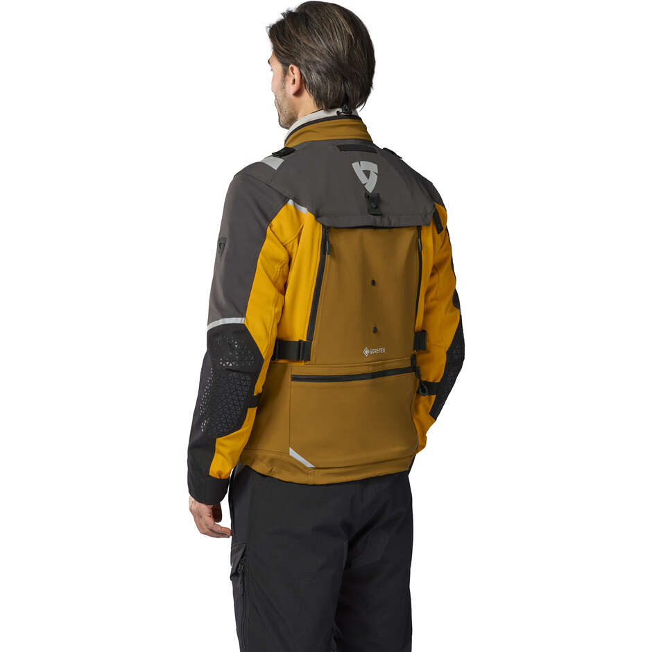 REV'IT  Defender 4 GTX Motorradjacke Schwarz Gelb Ocker