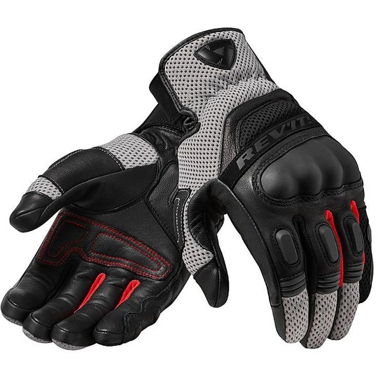 Rev'it DIRT 3 Black Leather Motorcycle Gloves