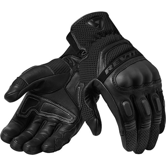 Rev'it DIRT 3 Black Motorcycle Leather and Fabric Gloves