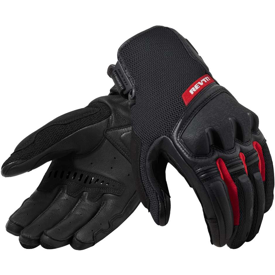 Rev'it DUTY Black Red Summer Motorcycle Gloves