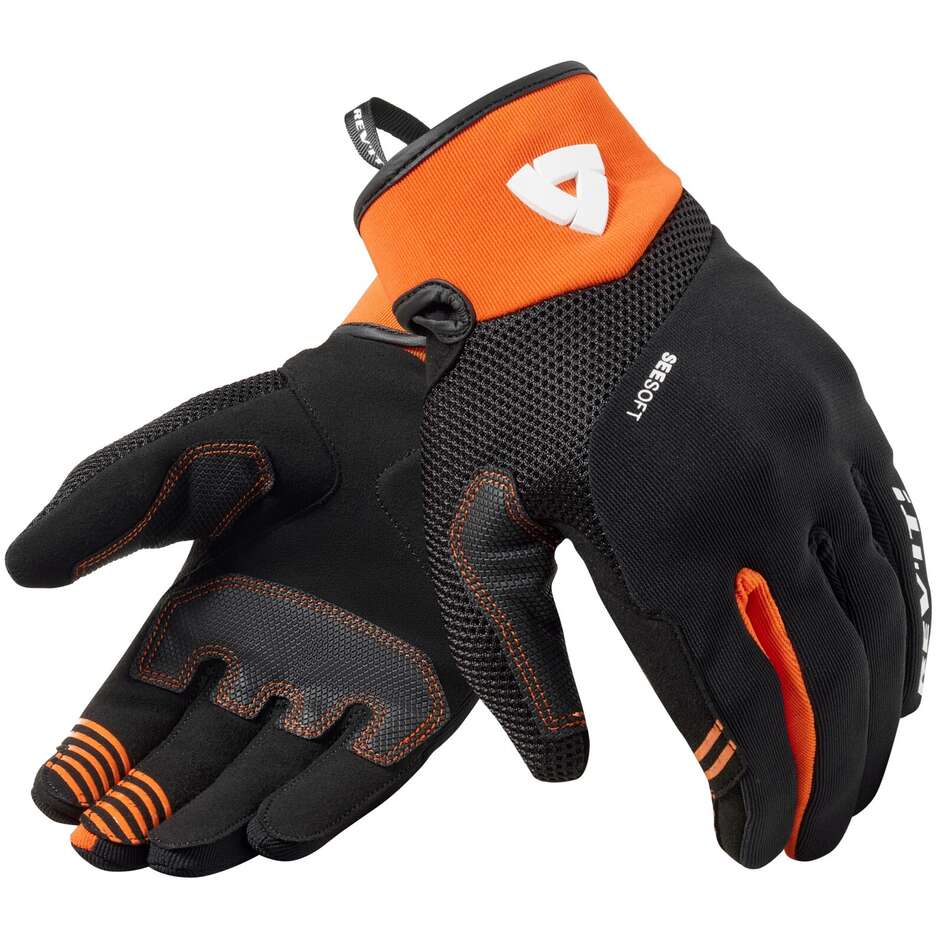 Rev'it ENDO Black Orange Fabric Motorcycle Gloves