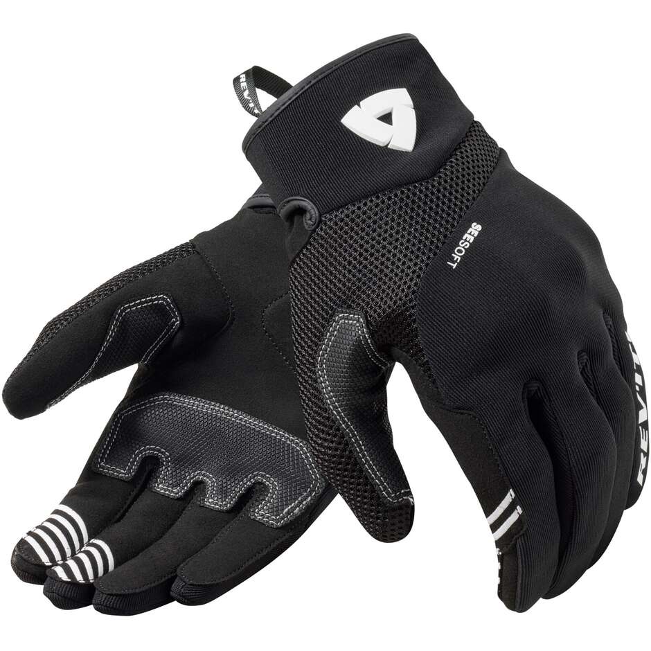 Rev'it ENDO Fabric Motorcycle Gloves Black White