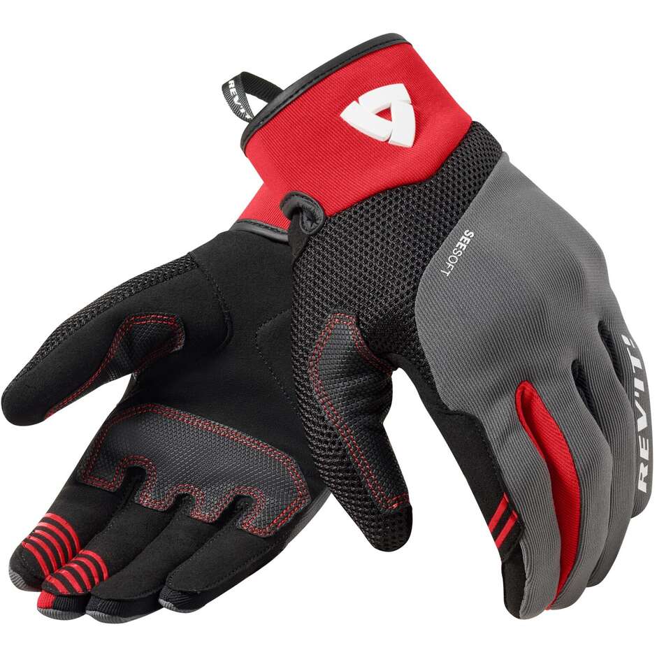 Rev'it ENDO Fabric Motorcycle Gloves Gray Red