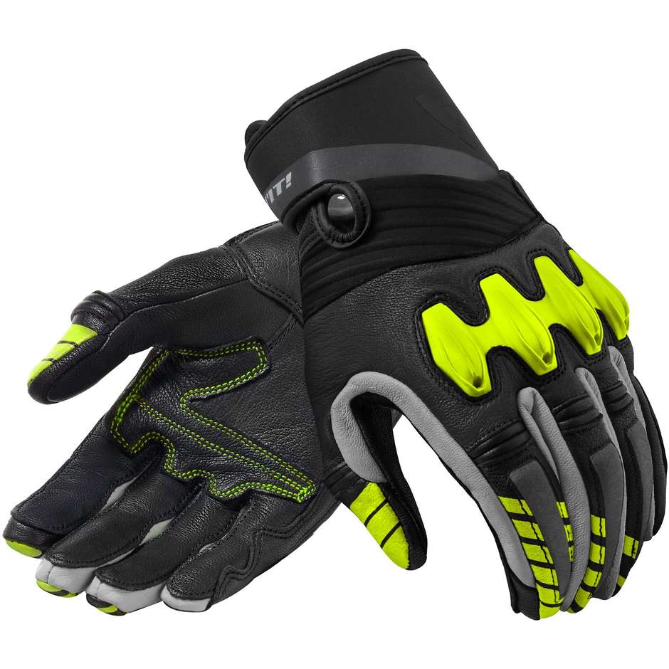 Rev'it ENERGY Sport Motorcycle Gloves Black Yellow Neon