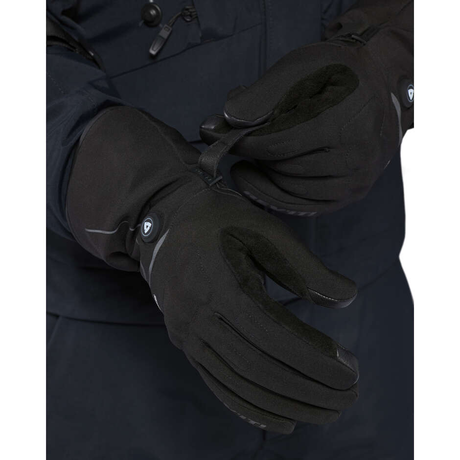 REV'IT Freedom 2 H2O Beheizbare Motorradhandschuhe Schwarz