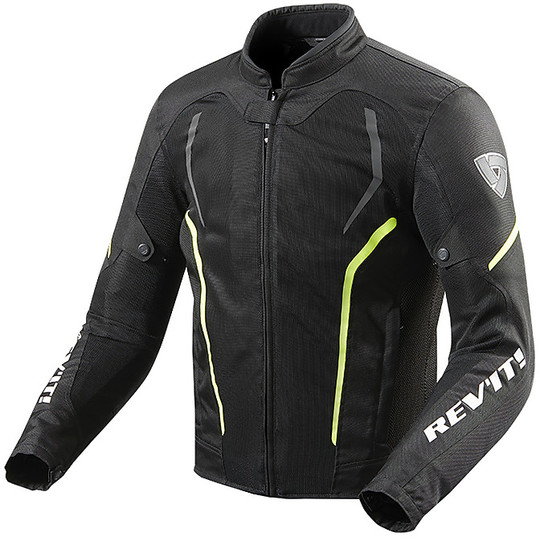 Rev'it GT-R AIR 2 Fabric Motorcycle Jacket Black Fluo Yellow