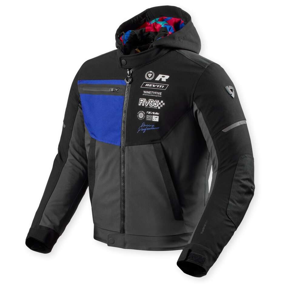 Rev'it Haste H2O Motorcycle Jacket Black Blue