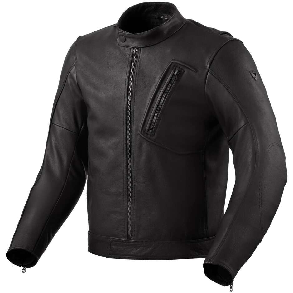 Rev'it Huxley Motorradjacke aus schwarzem Leder
