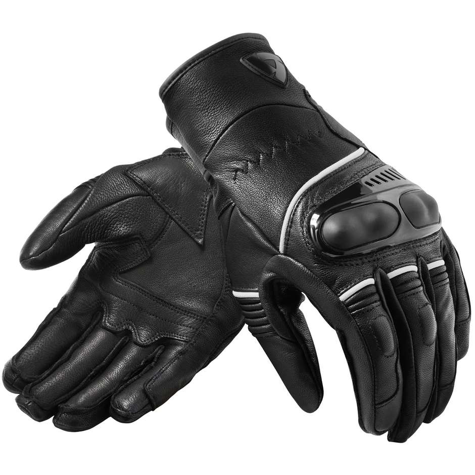 Rev'it HYPERION H2O Leather Motorcycle Gloves Black White