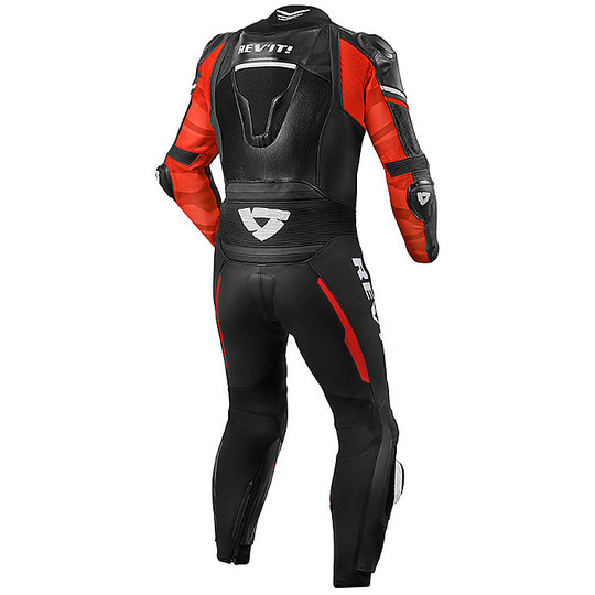 Rev'it HYPERSPEED 1pc Professional Leather Full Suit Black Red