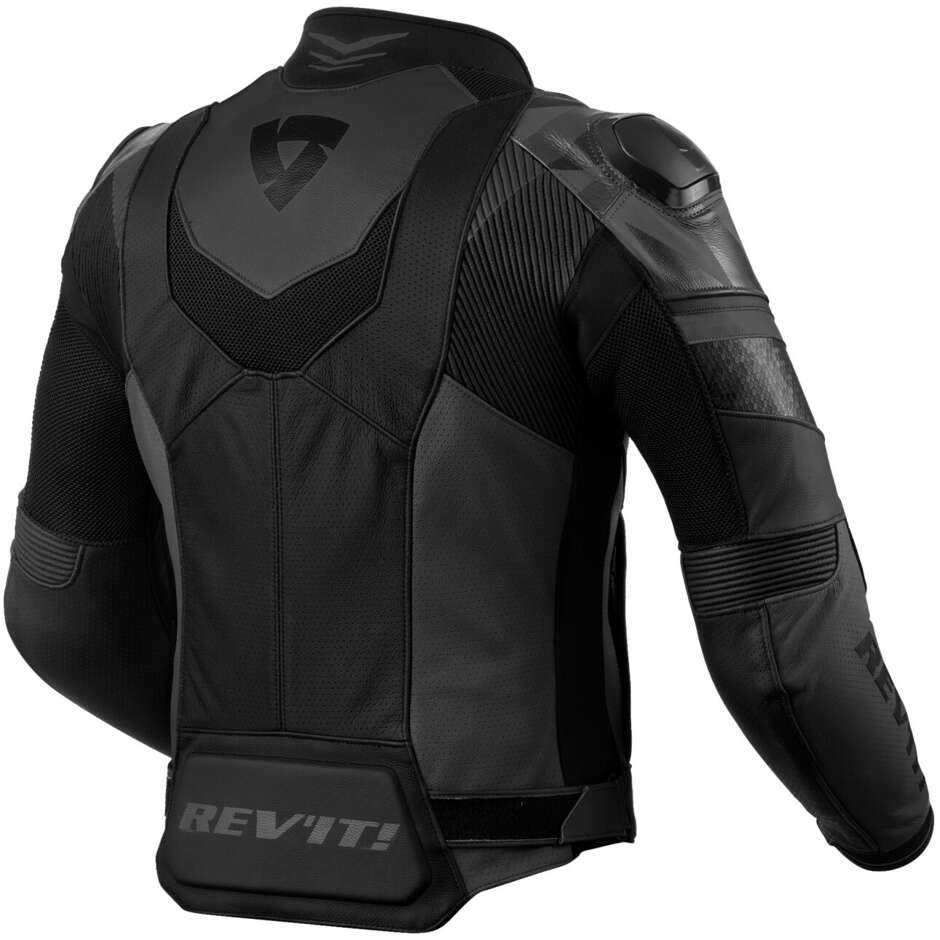 Rev'it HYPERSPEED 2 AIR Motorcycle Leather Jacket Black Anthracite