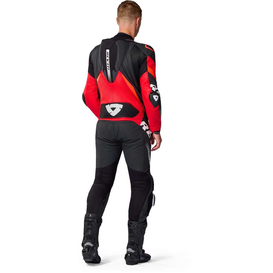 Rev'it Hyperspeed 3 One-Piece Motorcycle Suit Black Neon Red