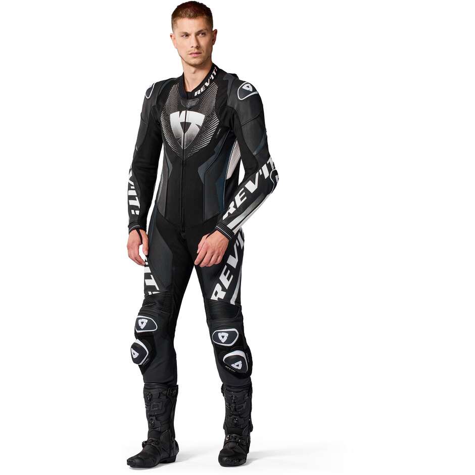 Rev'it Hyperspeed 3 One-Piece Motorcycle Suit Black White