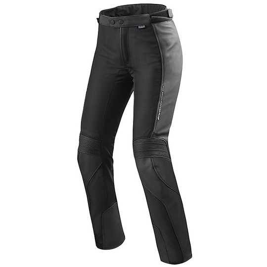 Rev'it IGNITION 3 Ladies Leather Trousers in Black Leather Shortened