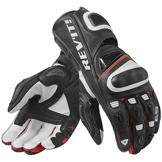 Rev'it JEREZ 3 Racing Leather Motorcycle Gloves Black Red