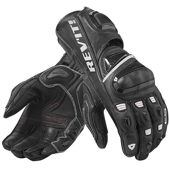 Rev'it JEREZ 3 Racing Leather Motorcycle Gloves Black White