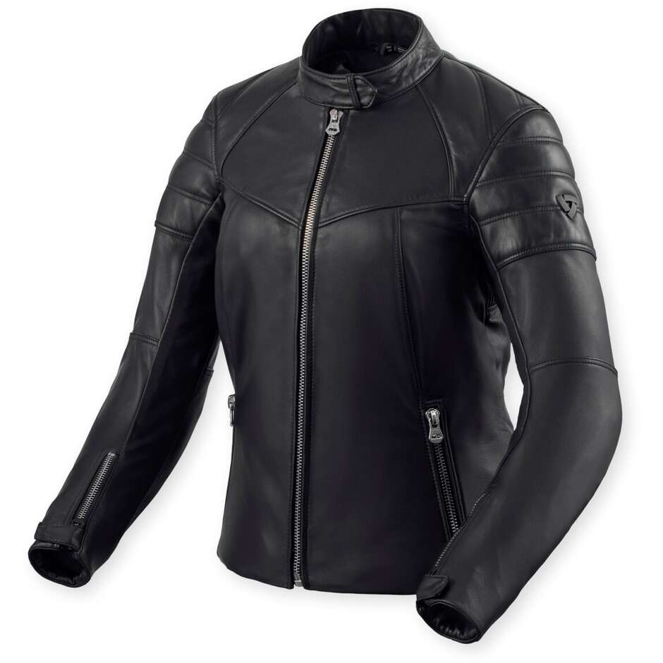 Rev'it London Damen-Motorradjacke aus schwarzem Leder