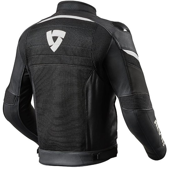 Revit Manitis Motorcycle Jacket In Perforated Fabric Black White