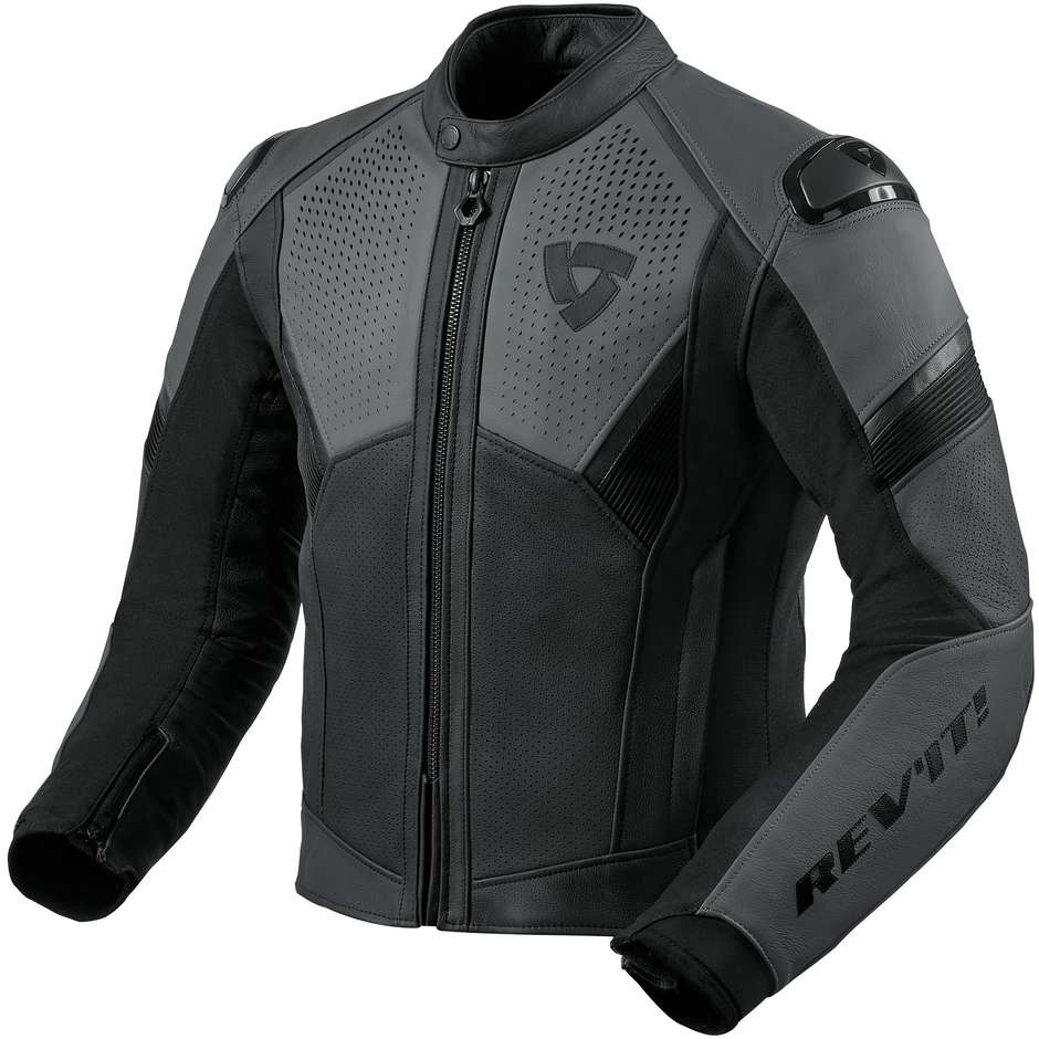 Rev'it MATADOR Black Anthracite Leather Motorcycle Jacket