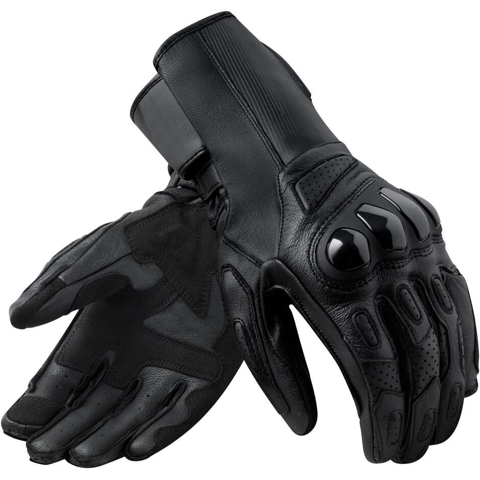 Rev'it METIS 2 Black Leather Motorcycle Gloves