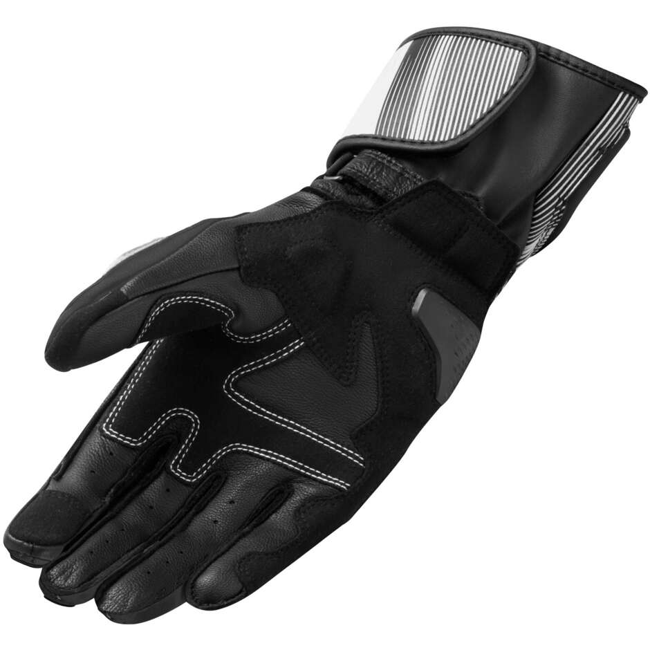 Rev'it METIS 2 Leather Motorcycle Gloves Black White