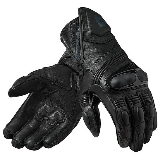 Rev'it METIS Black Leather Motorcycle Gloves