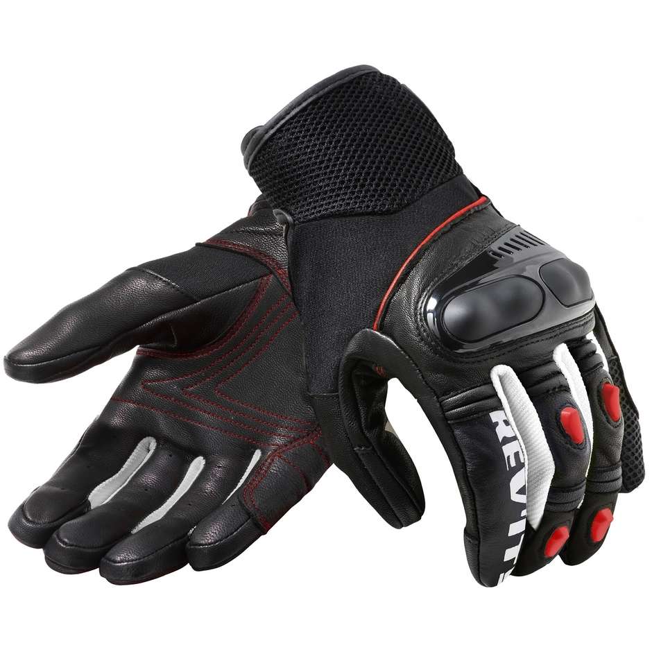 Rev'it METRIC Summer Motorcycle Gloves Black Neon Red