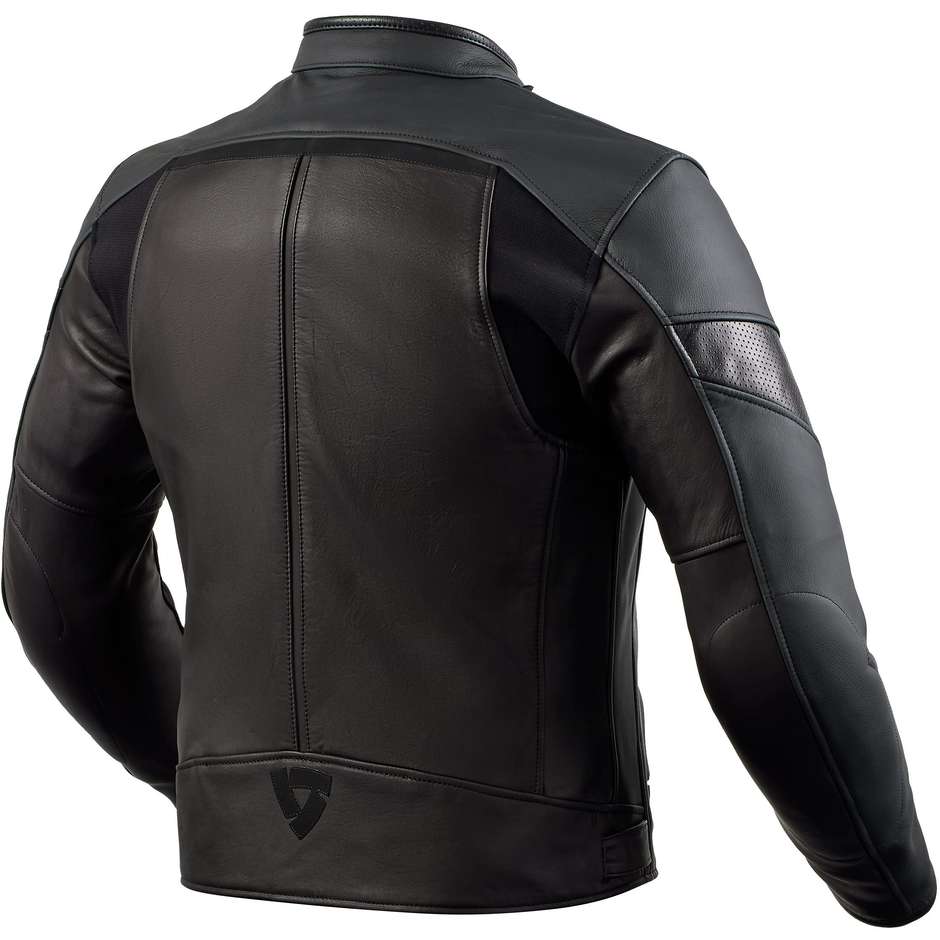 Rev'it MILE Black Leather Motorcycle Jacket