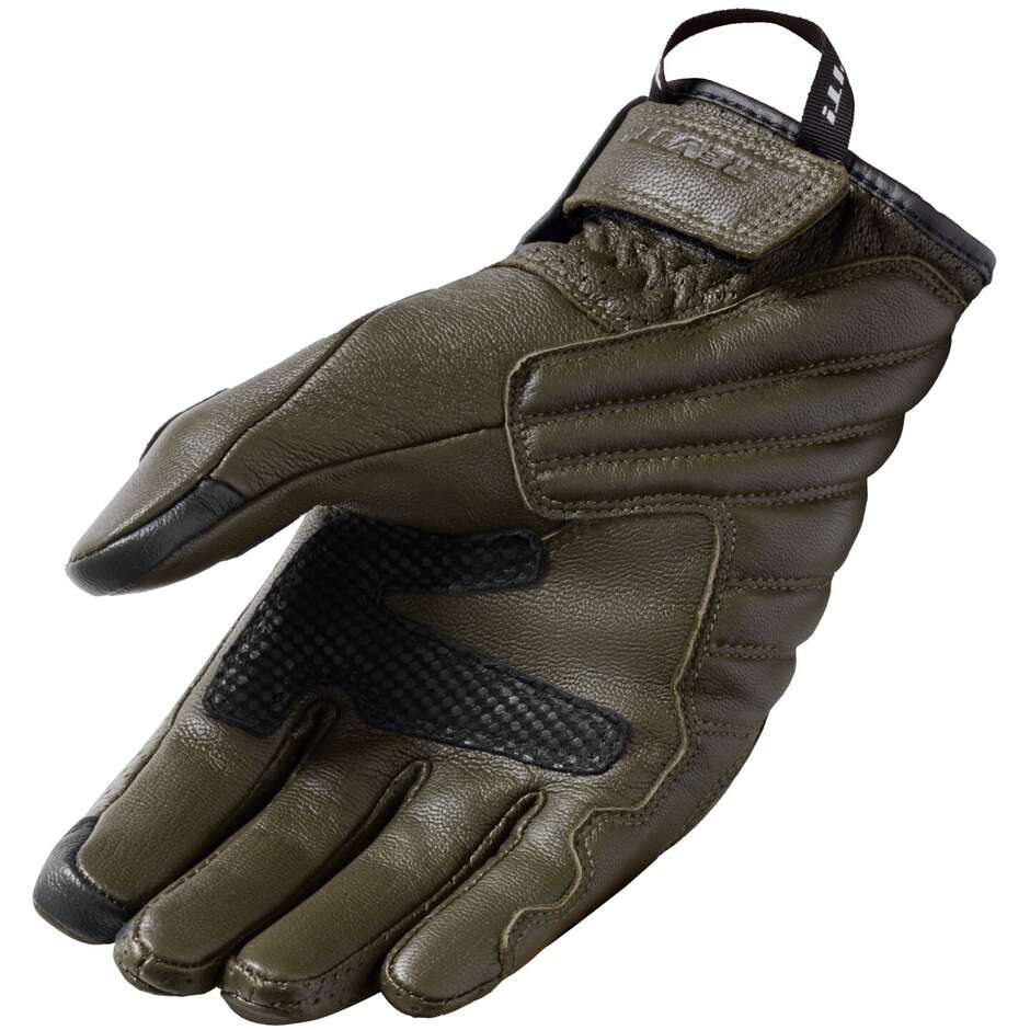 Rev'it MONSTER 3 Dark Green Leather Motorcycle Gloves