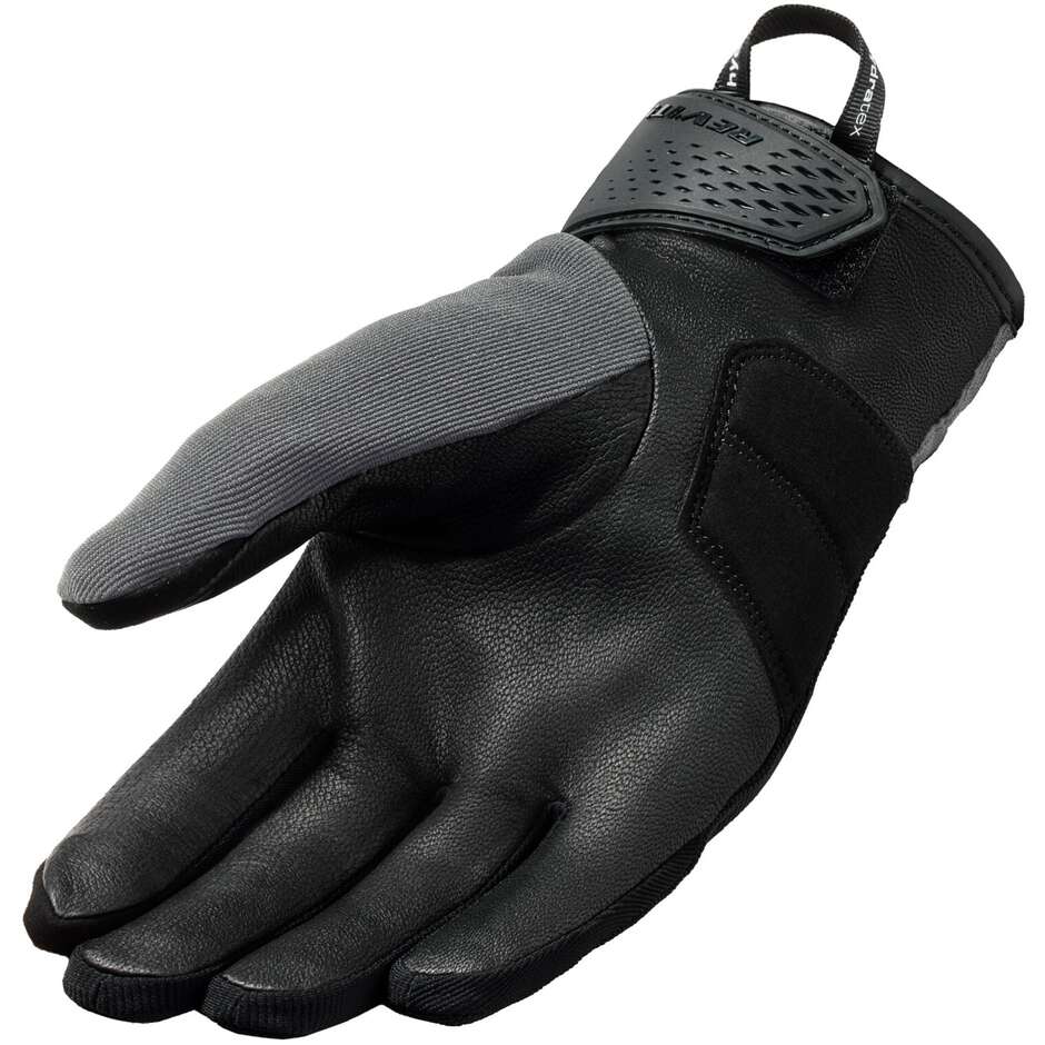 Rev'it MOSCA 2 H2O Motorradhandschuhe aus schwarzem und grauem Stoff