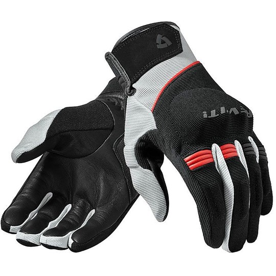 Rev'it MOSCA Black Red Fabric Motorcycle Gloves