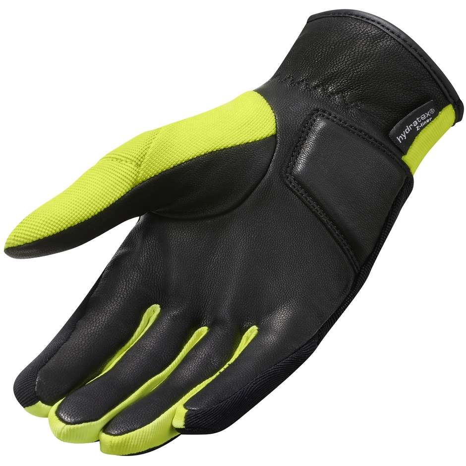 Rev'it MOSCA H2O Fabric Motorcycle Gloves Black Yellow Neon