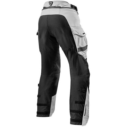 Rev'it Motorcycle Pants In Touring Fabric OFFTRACK Silver Black Stretched