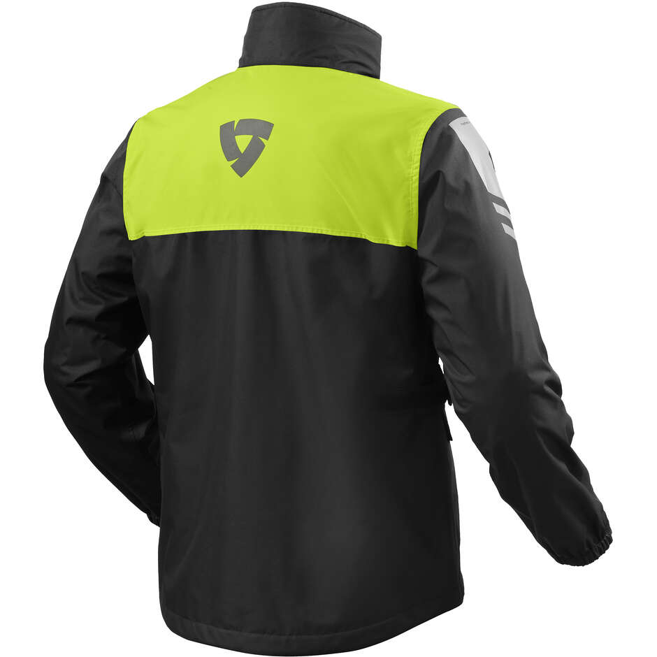 Rev'it NITRIC 4 H2O Motorcycle Rain Jacket Black Neon Yellow