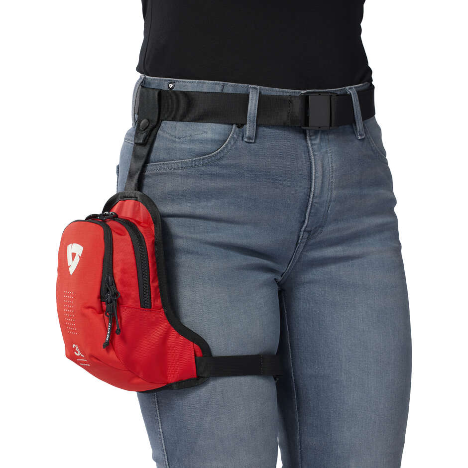 REV'IT Node Leg Bag Red Black