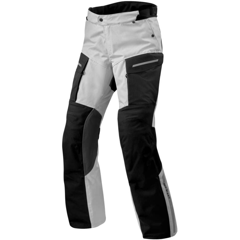 Rev'it OFFTRACK 2 H2O Motorcycle Fabric Pants Black Silver - STRETCHED