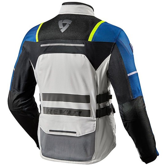Rev'it OFFTRACK Touring Fabric Motorcycle Jacket Silver Blue