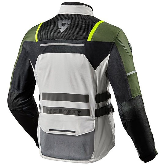 Rev'it OFFTRACK Touring Fabric Motorcycle Jacket Silver Green