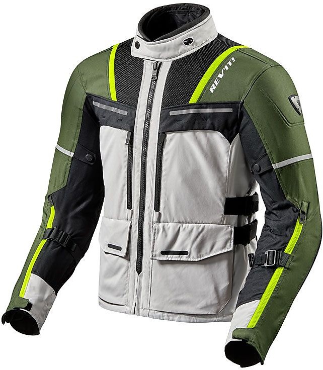 Rev'it OFFTRACK Touring Fabric Motorcycle Jacket Silver Green For Sale ...