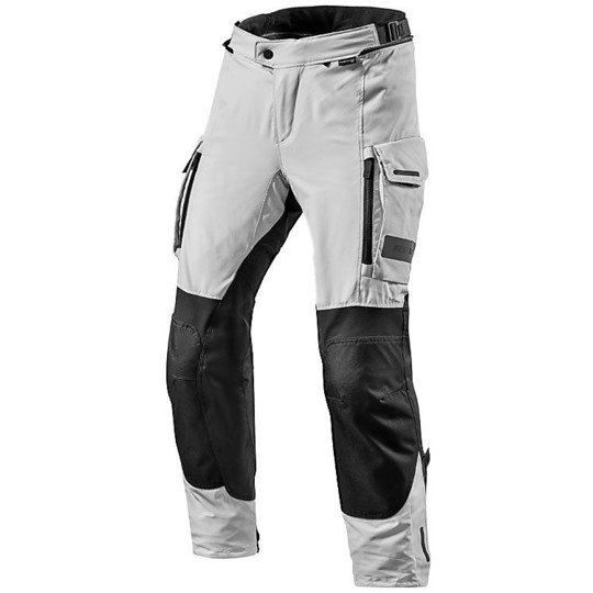 Rev'it OFFTRACK Touring Fabric Motorcycle Pants Silver Black Shortened