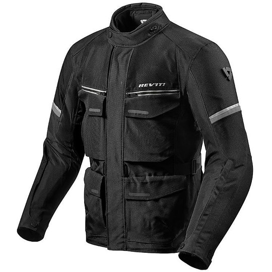 Rev'it OUTBACK 3 Touring Fabric Motorcycle Jacket Black Silver For Sale ...