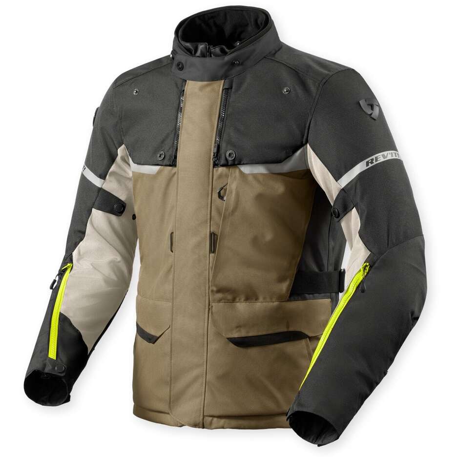 Rev'it Outback 4 H2O Motorradjacke Grün Anthrazit