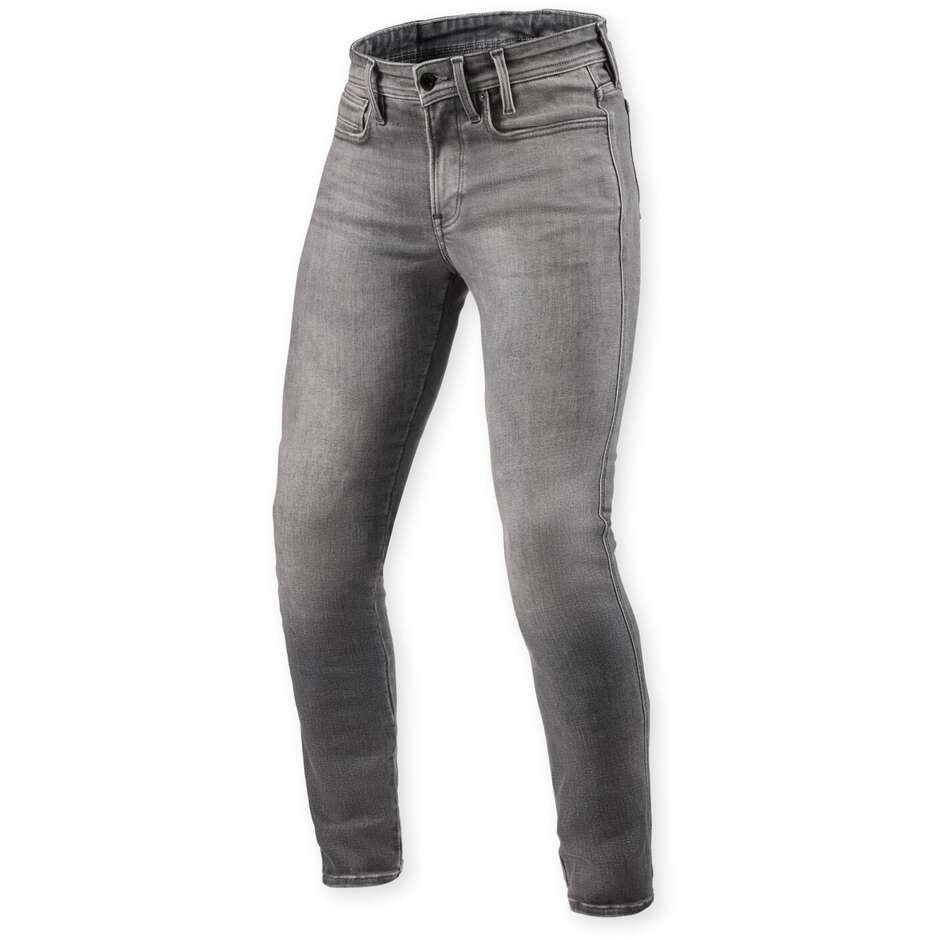 Rev'it Piston 3 Skinny Mittelgrau Motorradjeans gebraucht - L36