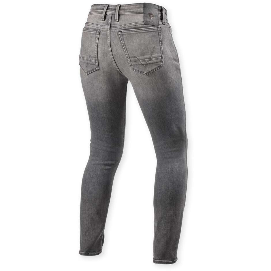 Rev'it Piston 3 Skinny Mittelgrau Motorradjeans gebraucht - L36
