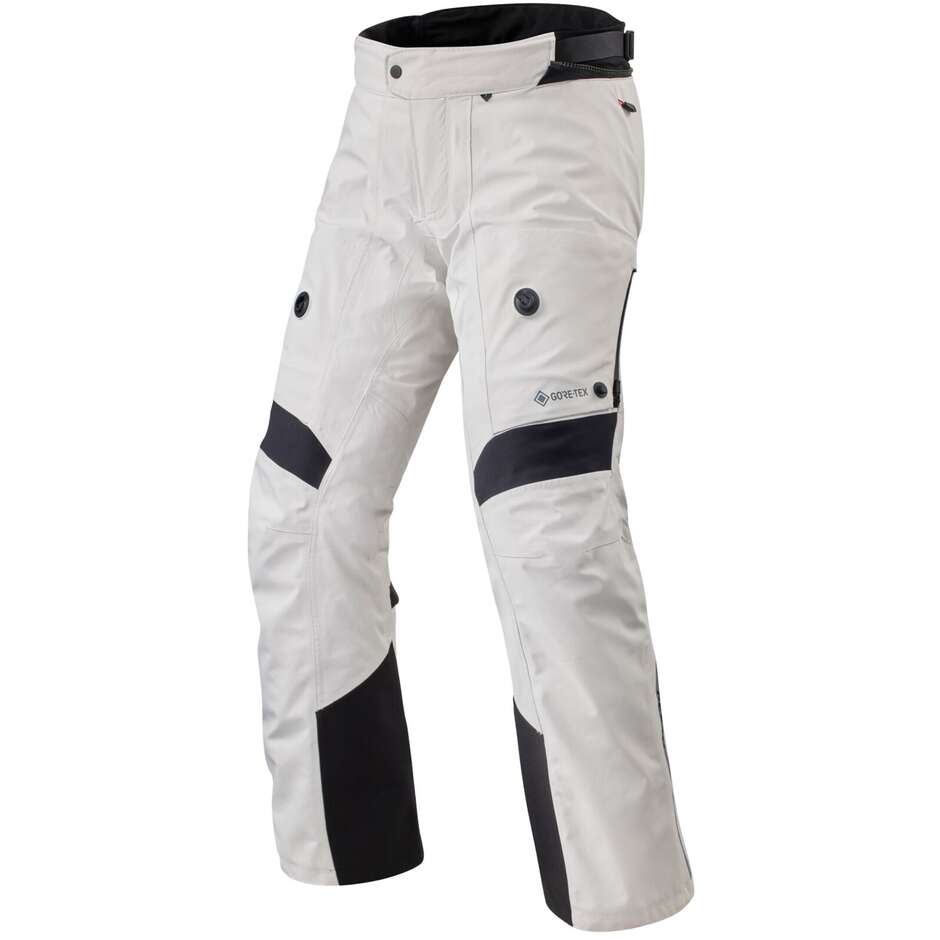 Rev'it POSEIDON 3 GTX Motorcycle Fabric Pants Silver Black - SHORTED
