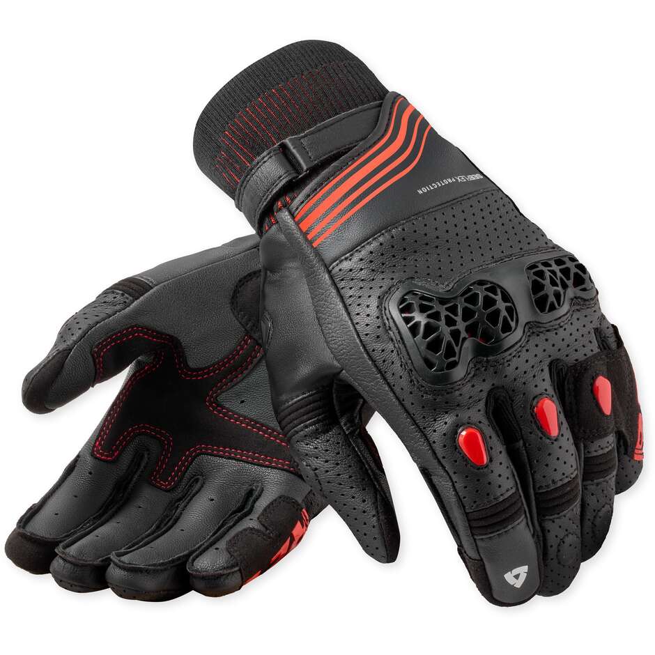 Rev'it Positron Motorcycle Gloves Black Red