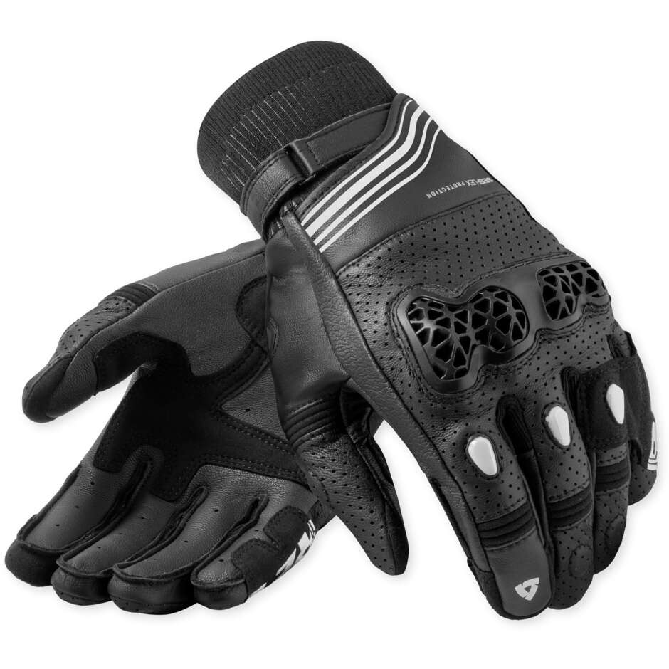 Rev'it Positron Motorradhandschuhe Schwarz Weiß